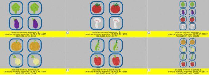  Jeu mémory : Les légumes