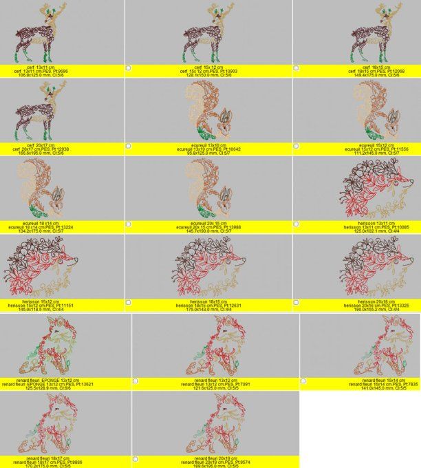 Les animaux de la forêt fleuris