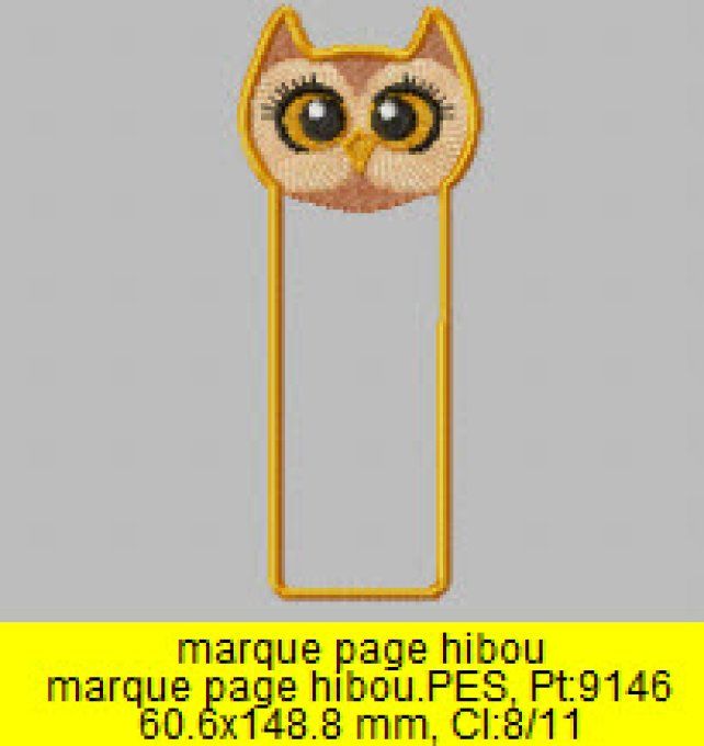 Marque page hibou