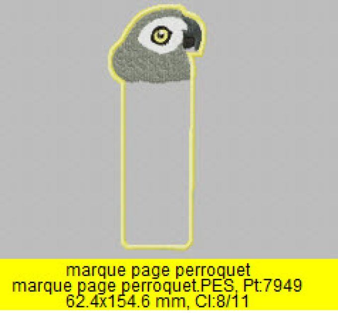 Marque page perroquet