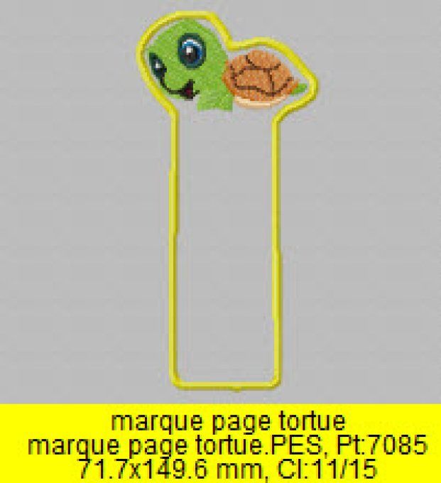 Marque page tortue