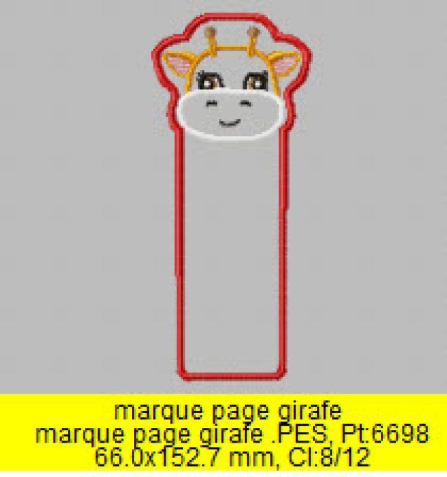 Marque page girafe