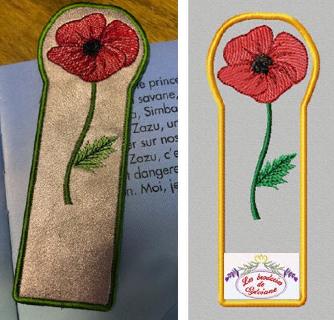 Marque page coquelicot