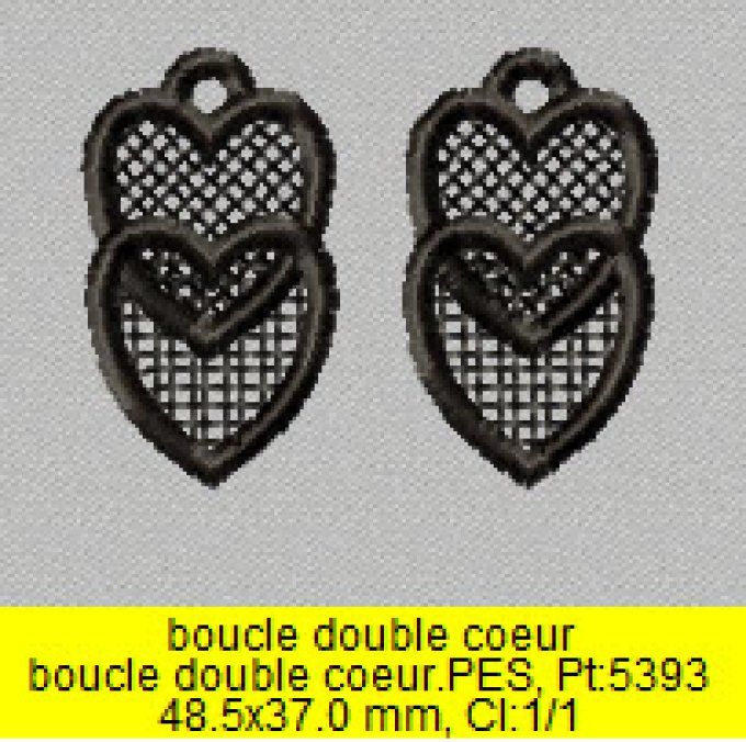 Boucles d'oreille double coeur